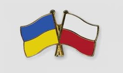 flagi: polska i ukraińska